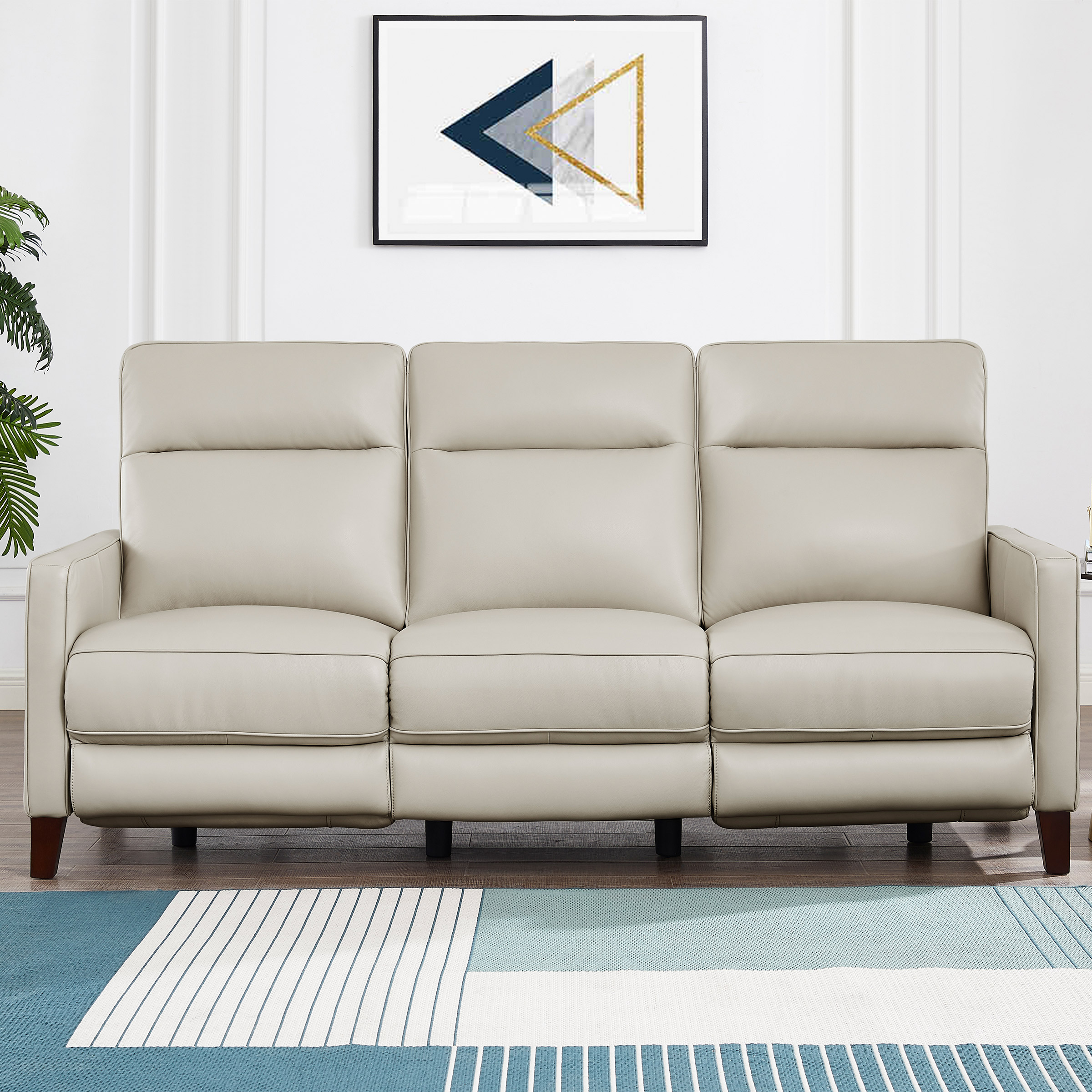 Prospera Home Matthews Top-grain Leather Zero Gravity Power Reclining Sofa