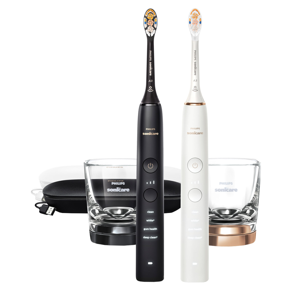 Philips Sonicare DiamondClean Connected Series 9000 Electric Toothbrush, 2-pack