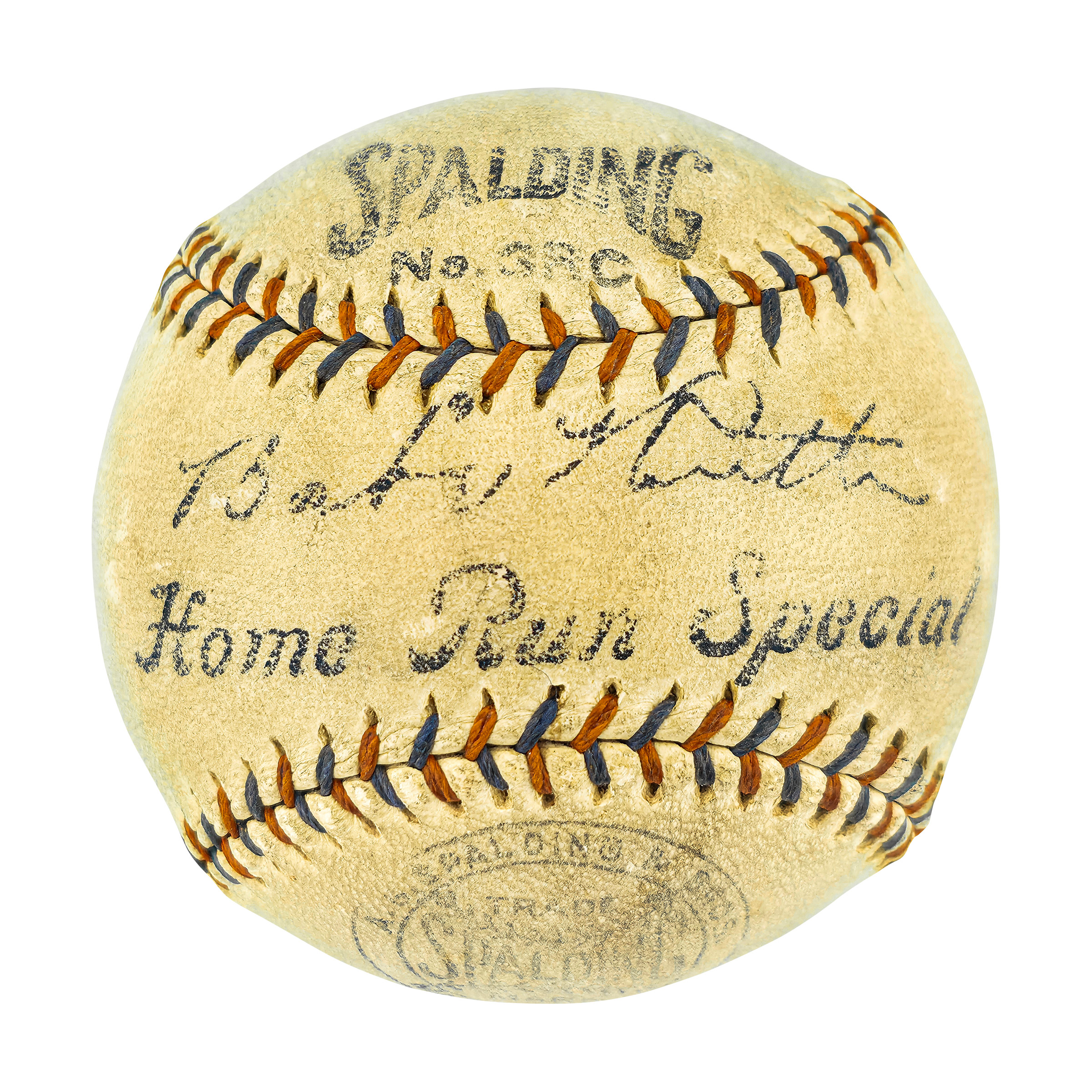 Babe Ruth Autographed Official Spalding Home Run Special Baseball - PSA ...
