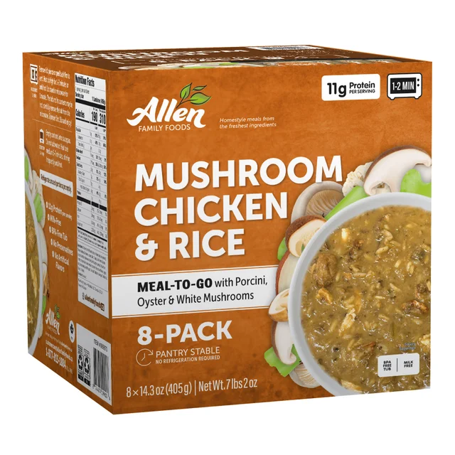 ALLEN FAMILY FOODS MUSHROOM CHICKEN RICE SOUP 8/14.3 OZ