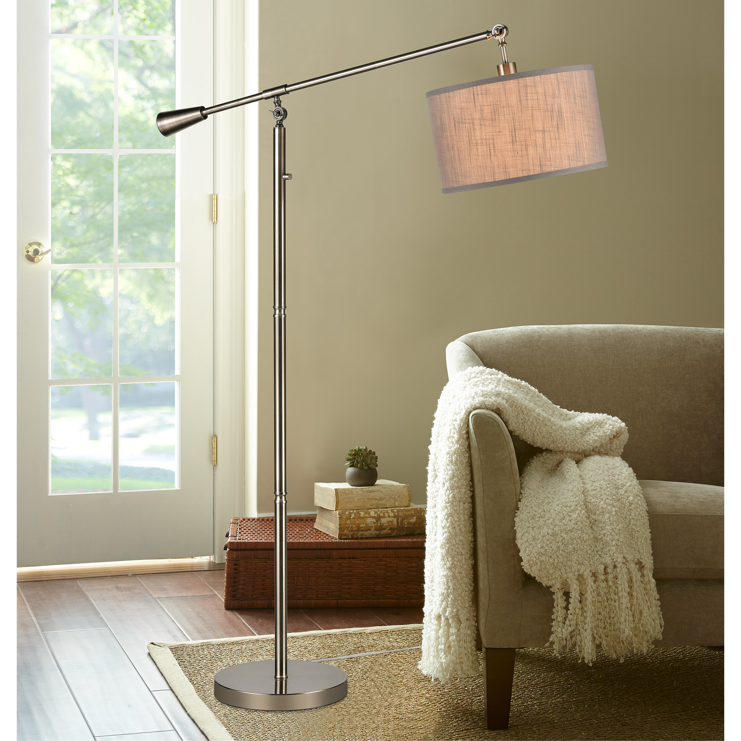 Cindy Brushed Steel Metal Arc Floor Lamp | Costco