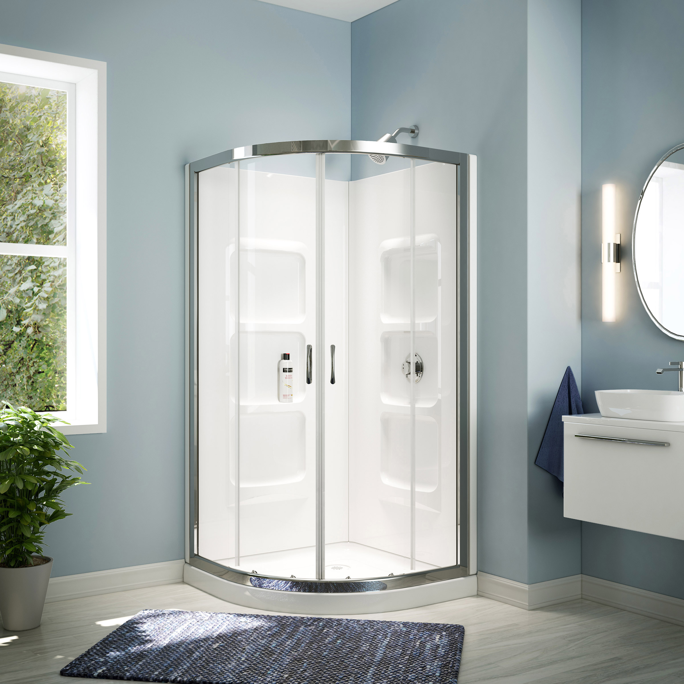 Appollo Alana Neo-Round Shower with Base and Walls