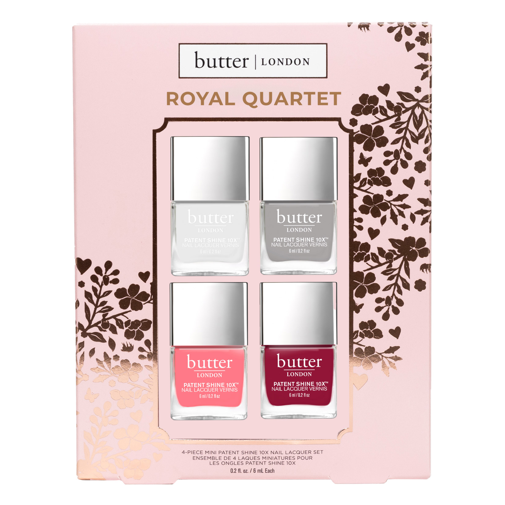 butter LONDON Royal Quartet Mini Patent Shine 10x Nail Lacquer Set  0.2 fl oz  4-piece
