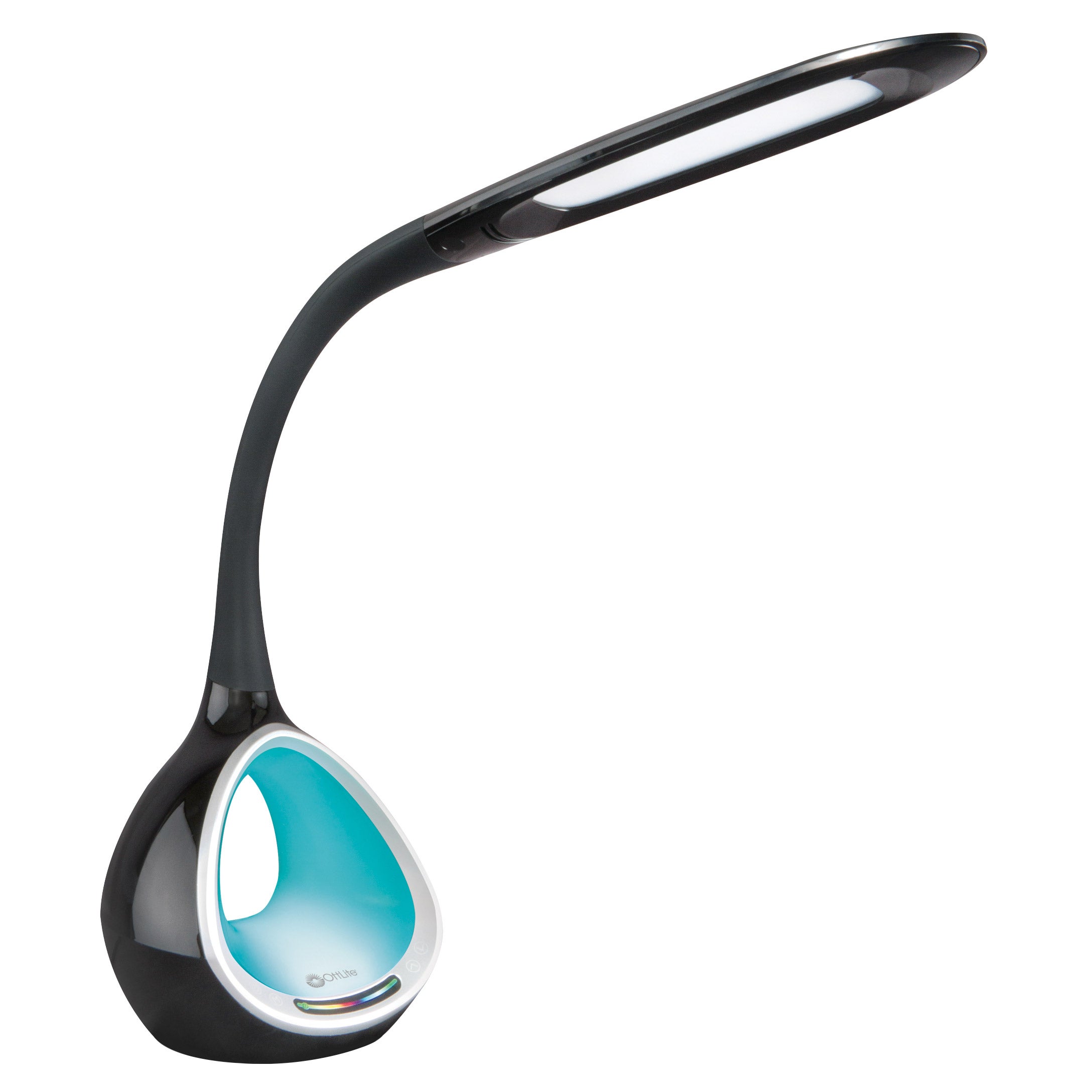 OttLite LED Color Changing Tunnel Desk Lamp with 2.1A USB Port