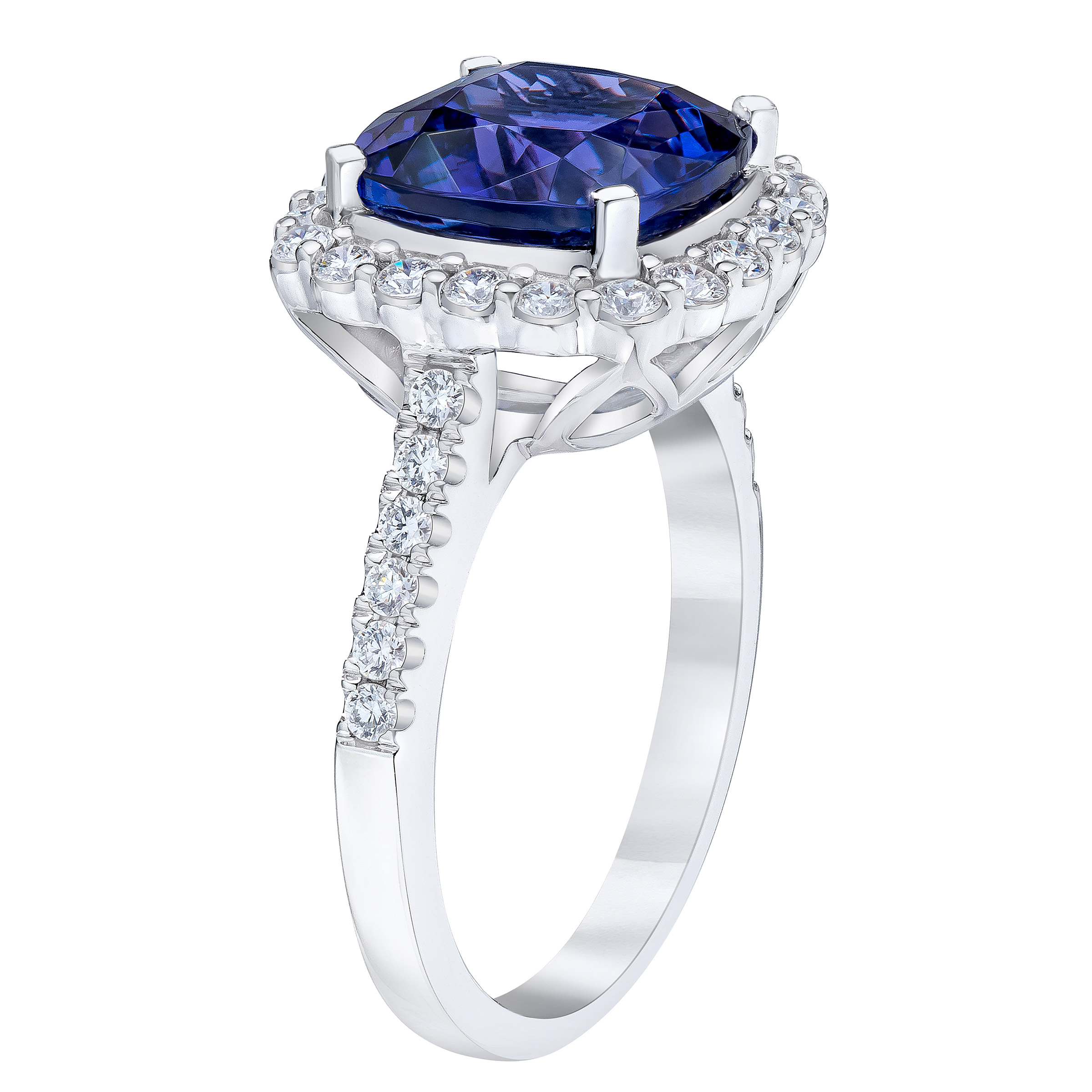 Tanzanite and Diamond 18kt White Gold Ring | Costco