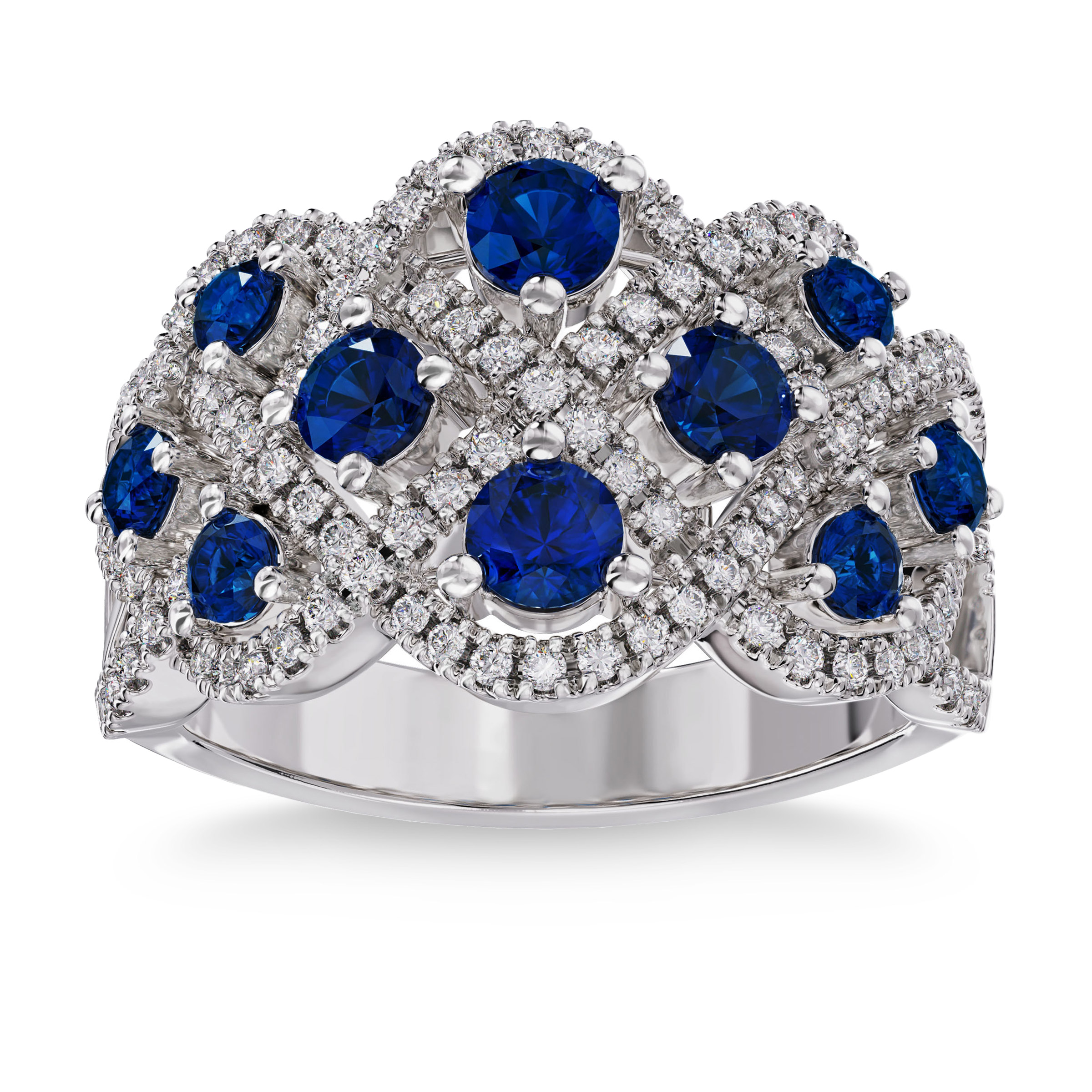 ビリヤード Blue Diamono Round Cut Blue Sapphire and Diamond Earrings (0.14 ctw) | Costco