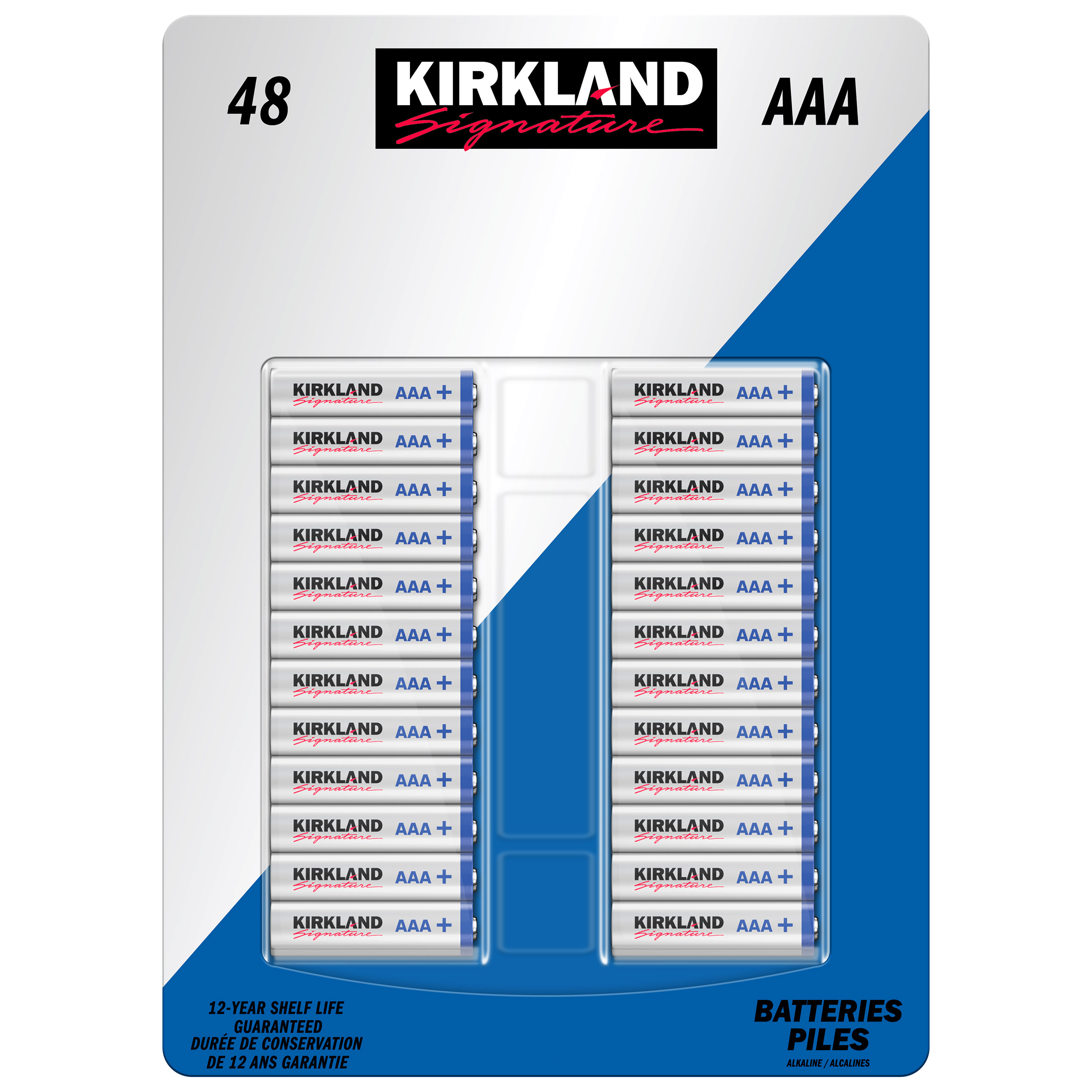 Kirkland Signature Alkaline AAA Batteries, 48-count