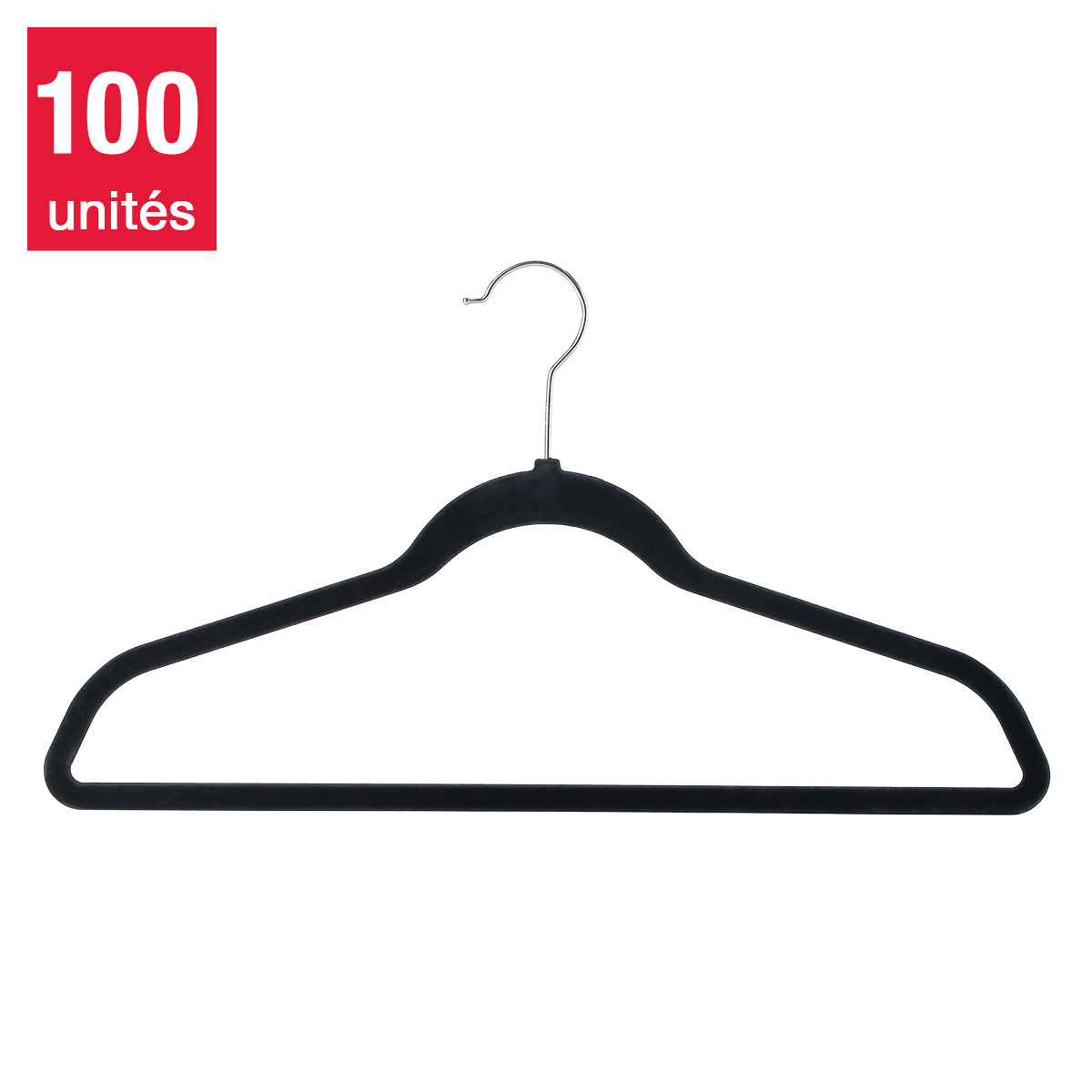 Ensemble de 100 floqués cintres antiglissemen