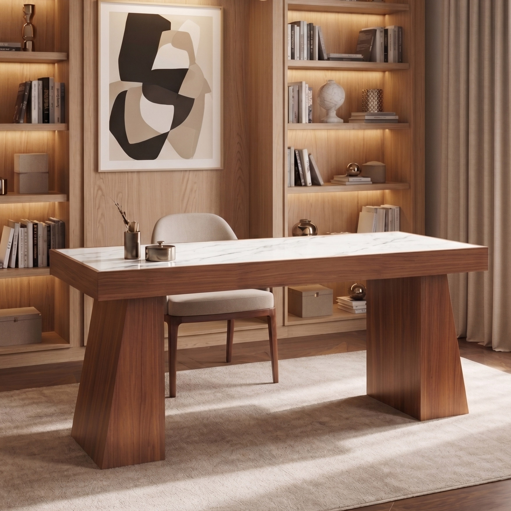 Como 63” Carrara Quartz Desk | Costco