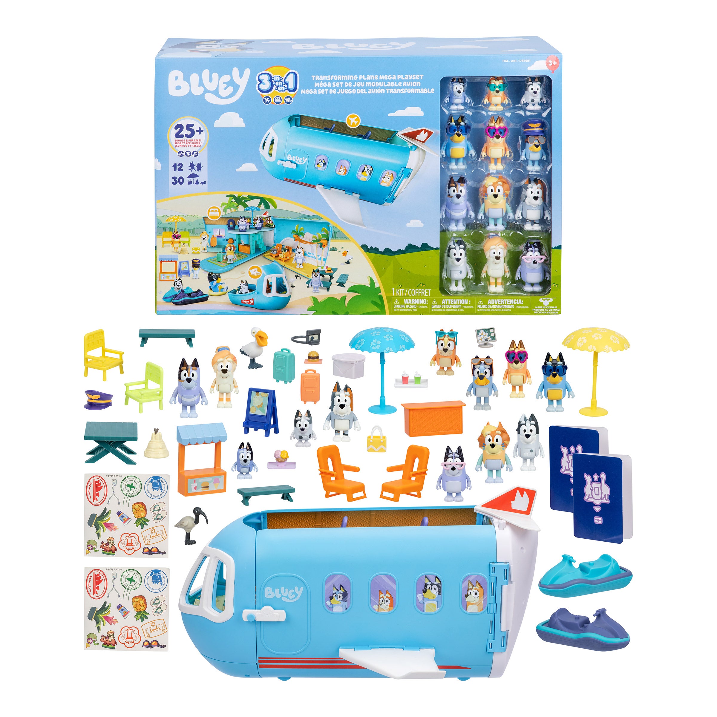 Bluey 3 in 1 Transforming Plane Mega Playset
