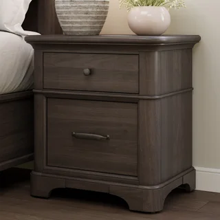 Alki Cove 2-Drawer Nightstand, Medium Brown