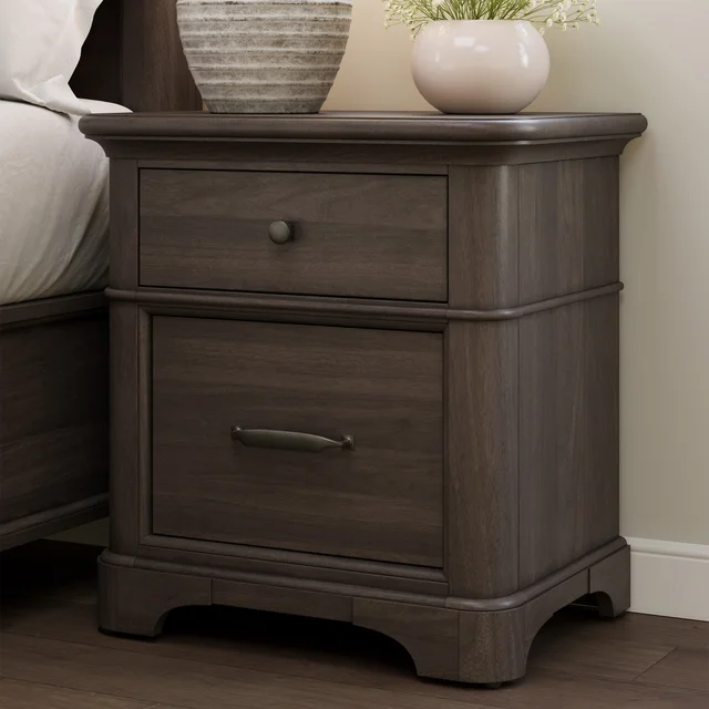 Alki Cove 2-Drawer Nightstand, Medium Brown
