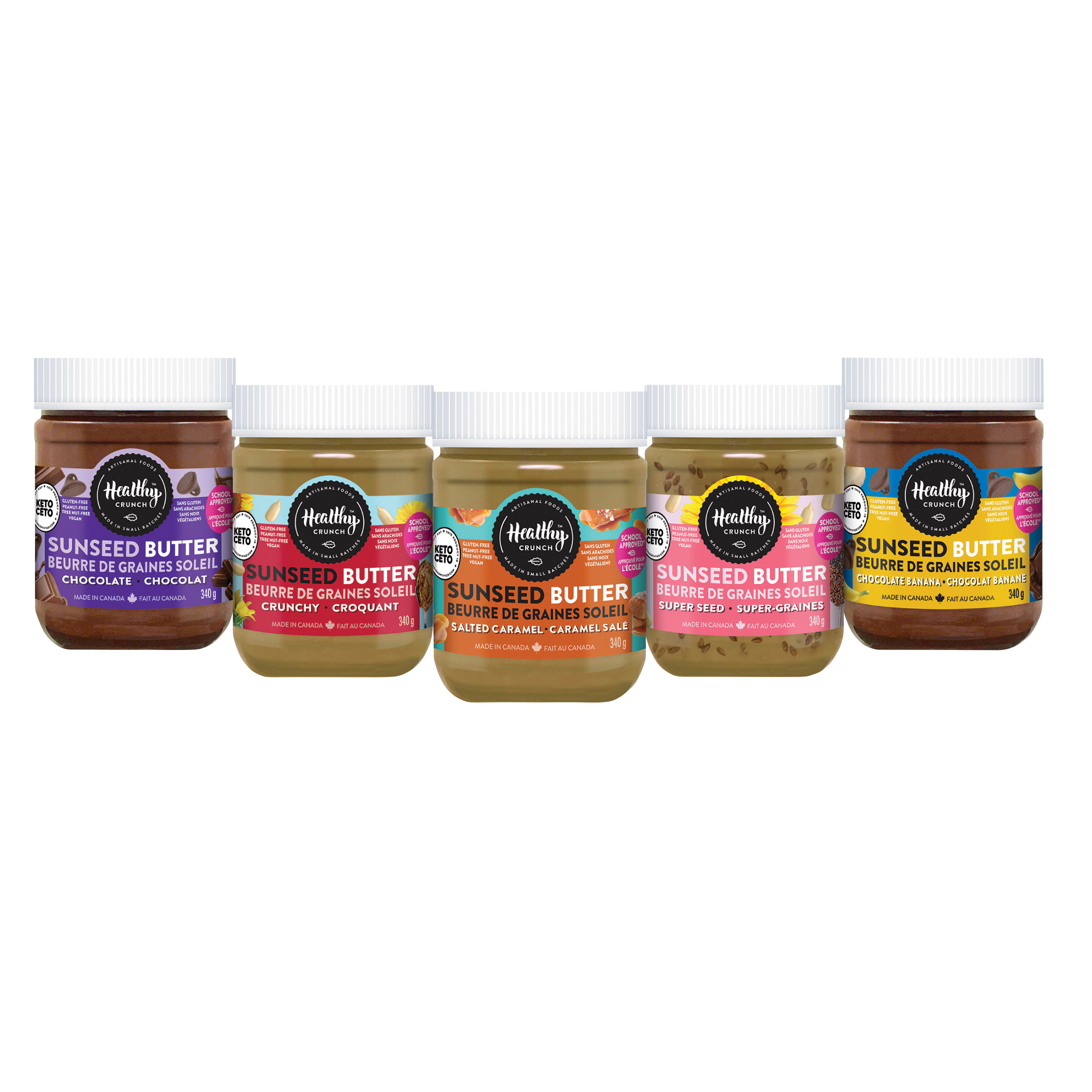 Healthy Crunch Seed Butter Variety Pack, 5 x 340 g 