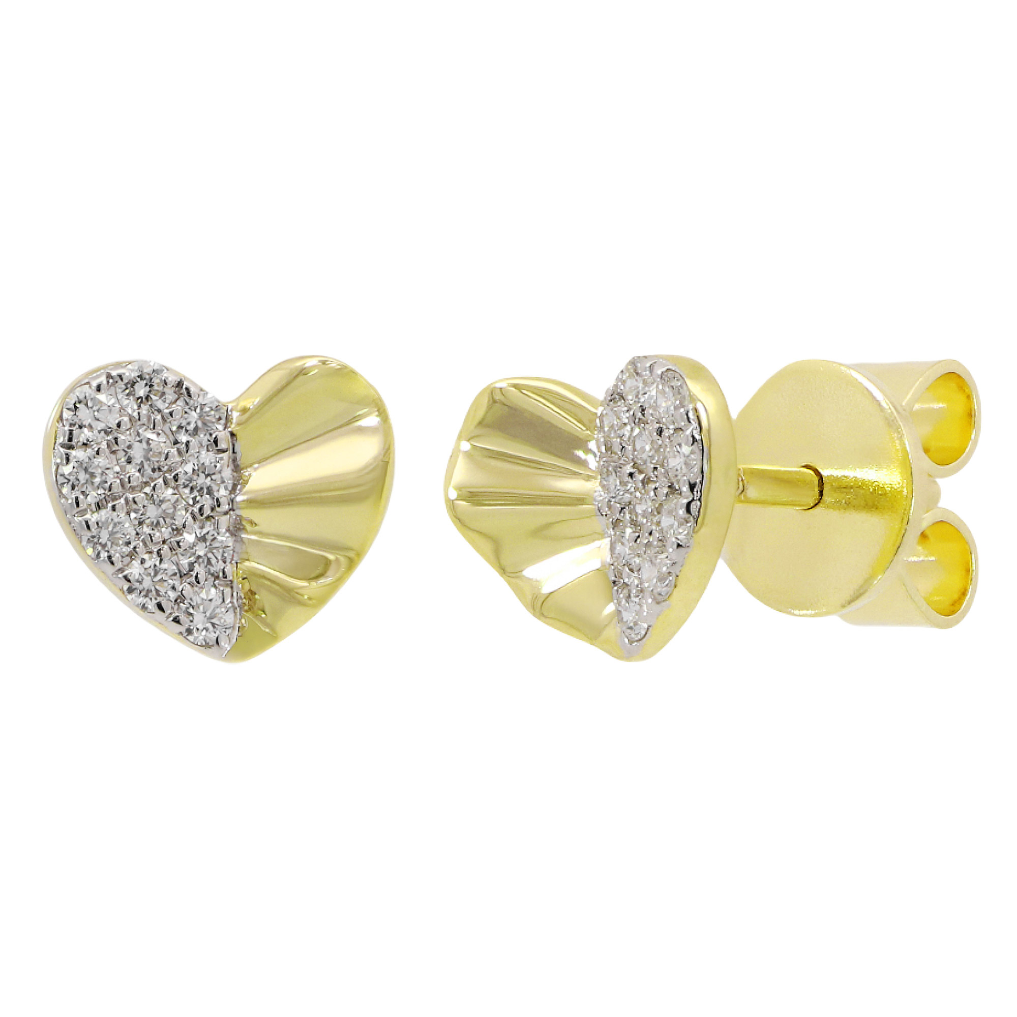 Heart Shaped Round Brilliant Diamond Earrings (0.12 ctw)