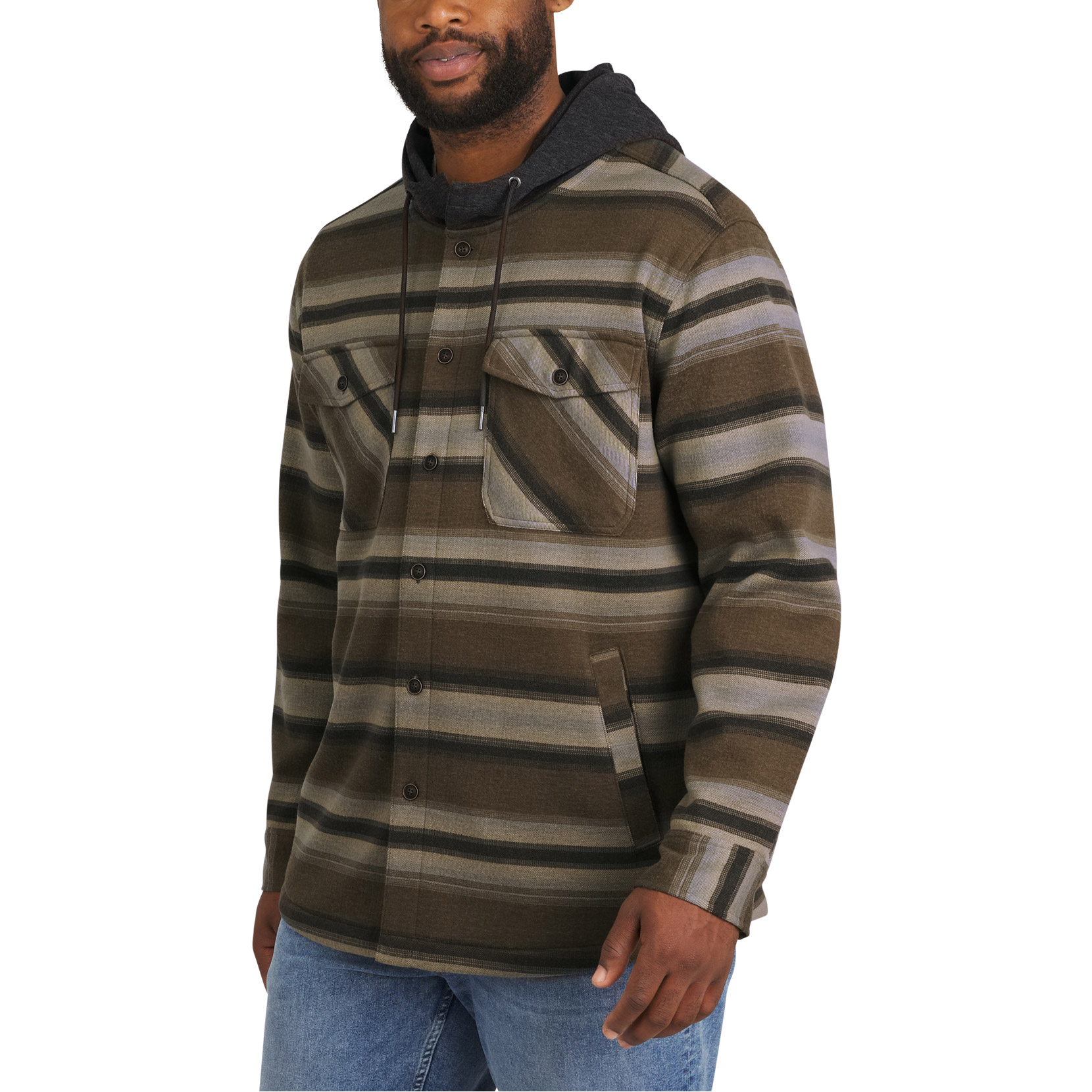 (取寄) クイックシルバー フーデット フリース スナップ-フロント シャツ ジャケット Quiksilver Hooded Fleece Snap-Front Shirt Jacket  Iron Quiksilver Men's Hooded Shirt Jacket | Costco