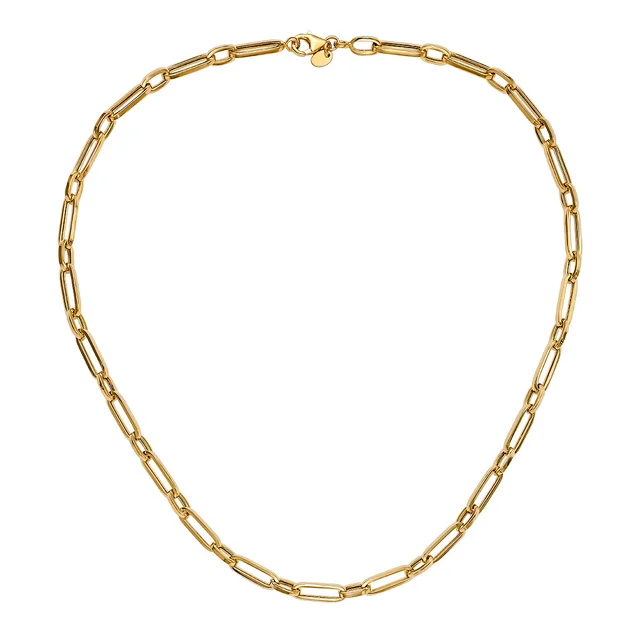 14KT YELLOW GOLD PAPERCLIP NECKLACE MADE IN ITALY