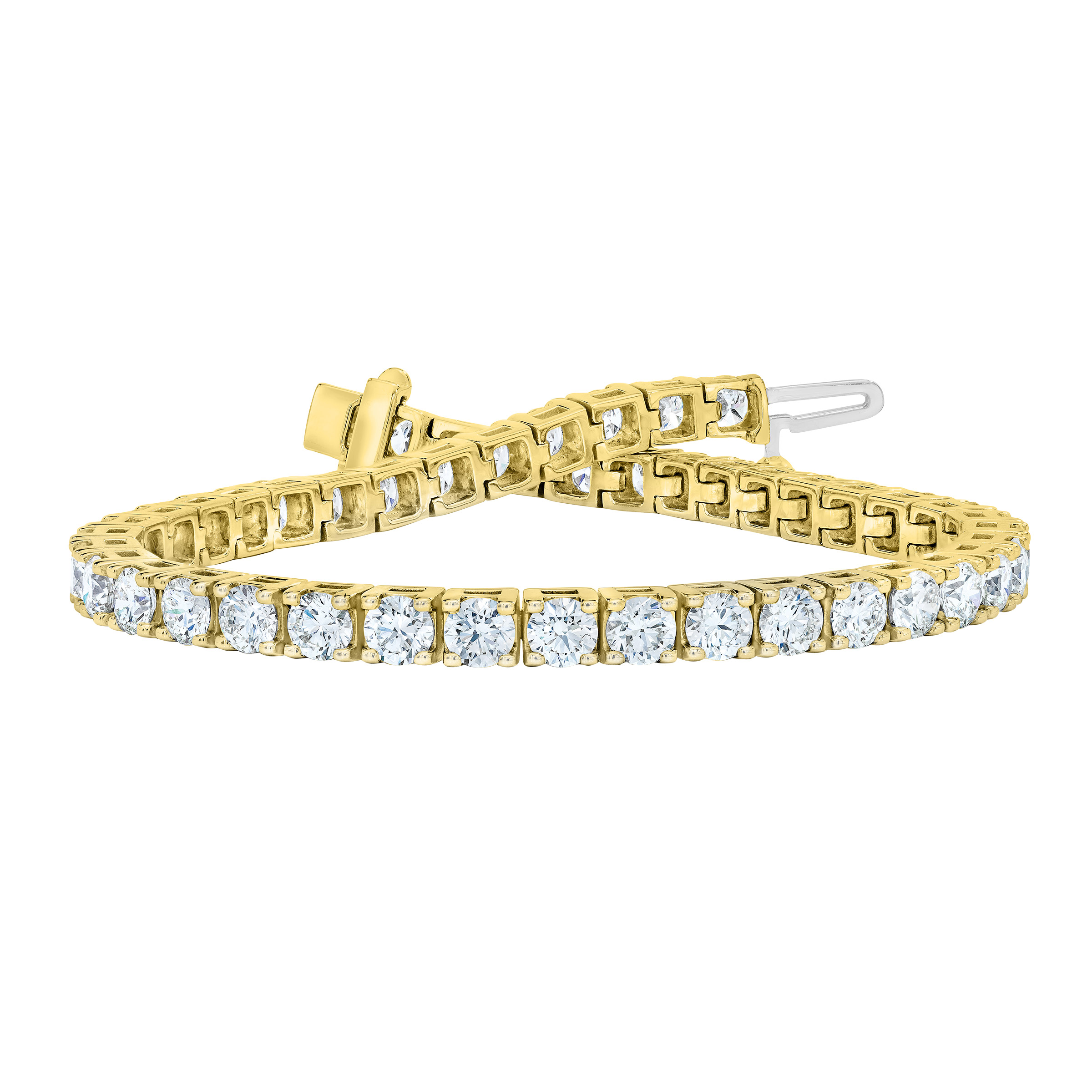 Round Brilliant 8.00 ctw VS2 Clarity  I Color Diamond 14kt Gold Tennis Bracelet