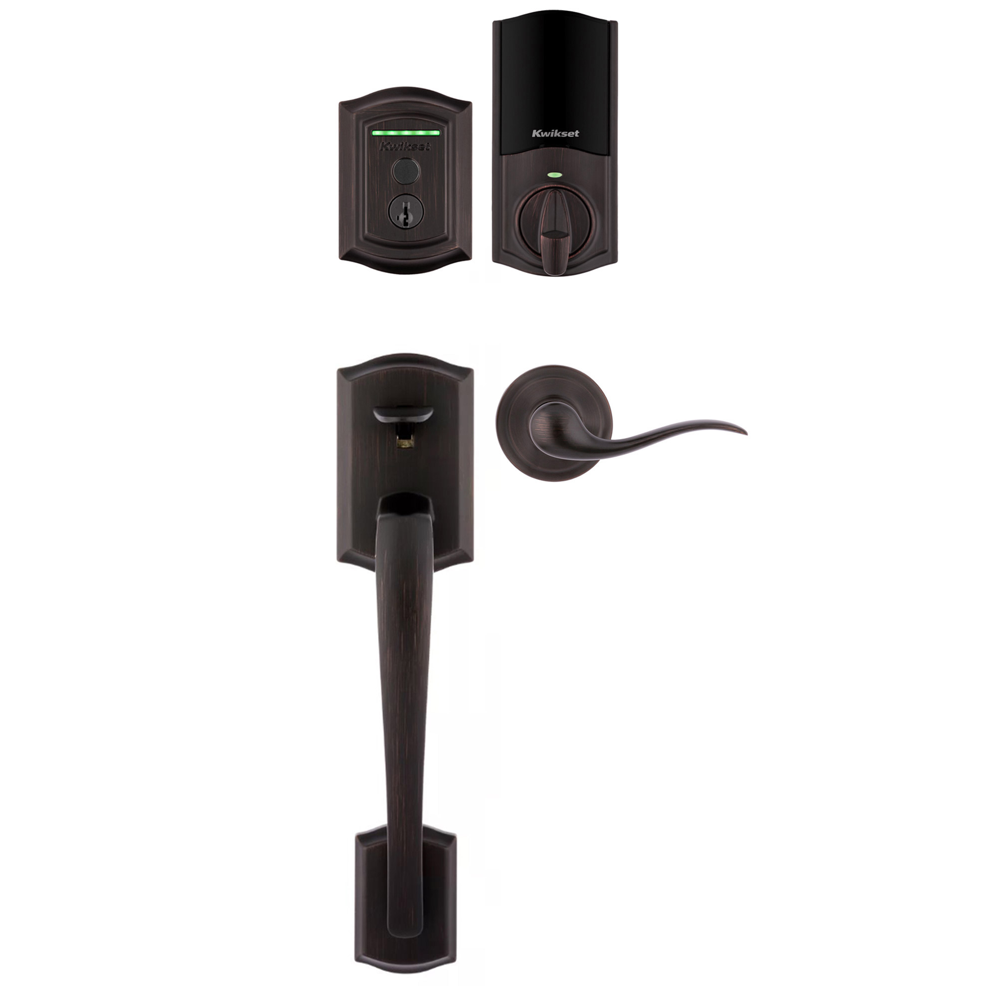 Kwikset Halo Touch WiFi Deadbolt with Prescott Entry Door