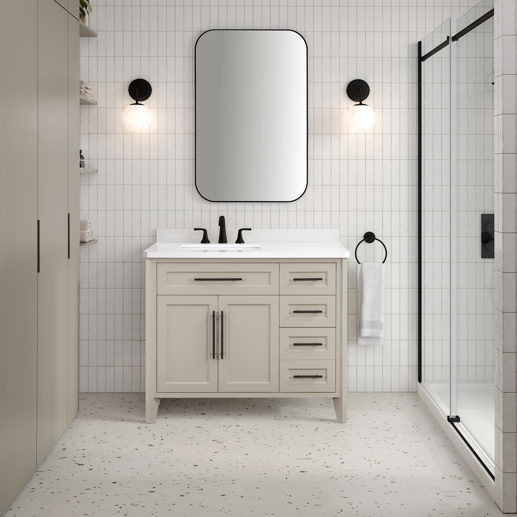 OVE Decors Renfrew Vanity with Quartz Top in Greige