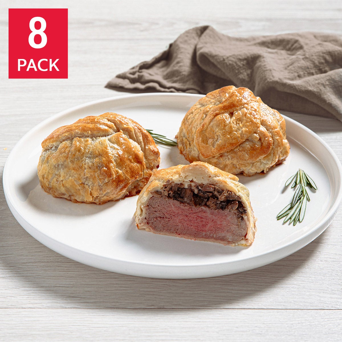 Rastelli's Filet Mignon Beef Wellington 8/8 Oz Portions, 8 Total Count, 4 Lbs. Total