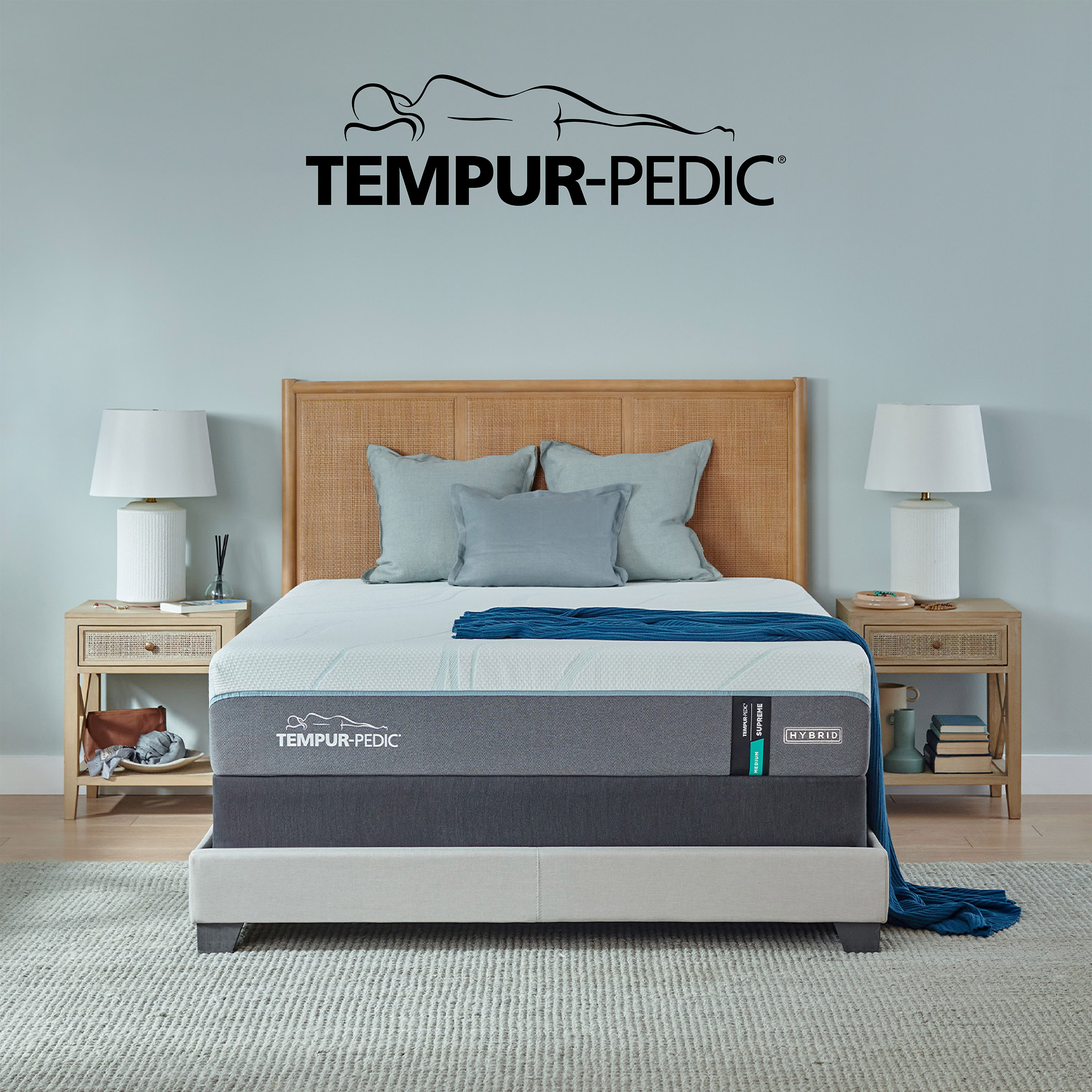 Tempur-Pedic Supreme 11.5" Medium Hybrid Mattress and Foundation