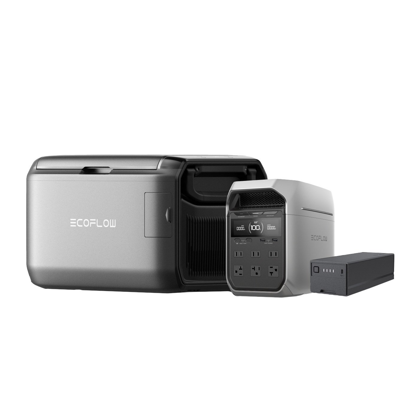 EcoFlow GLACIER Classic Portable Fridge Freezer + Plug-in Battery with DELTA 3 Plus Portable Power Station