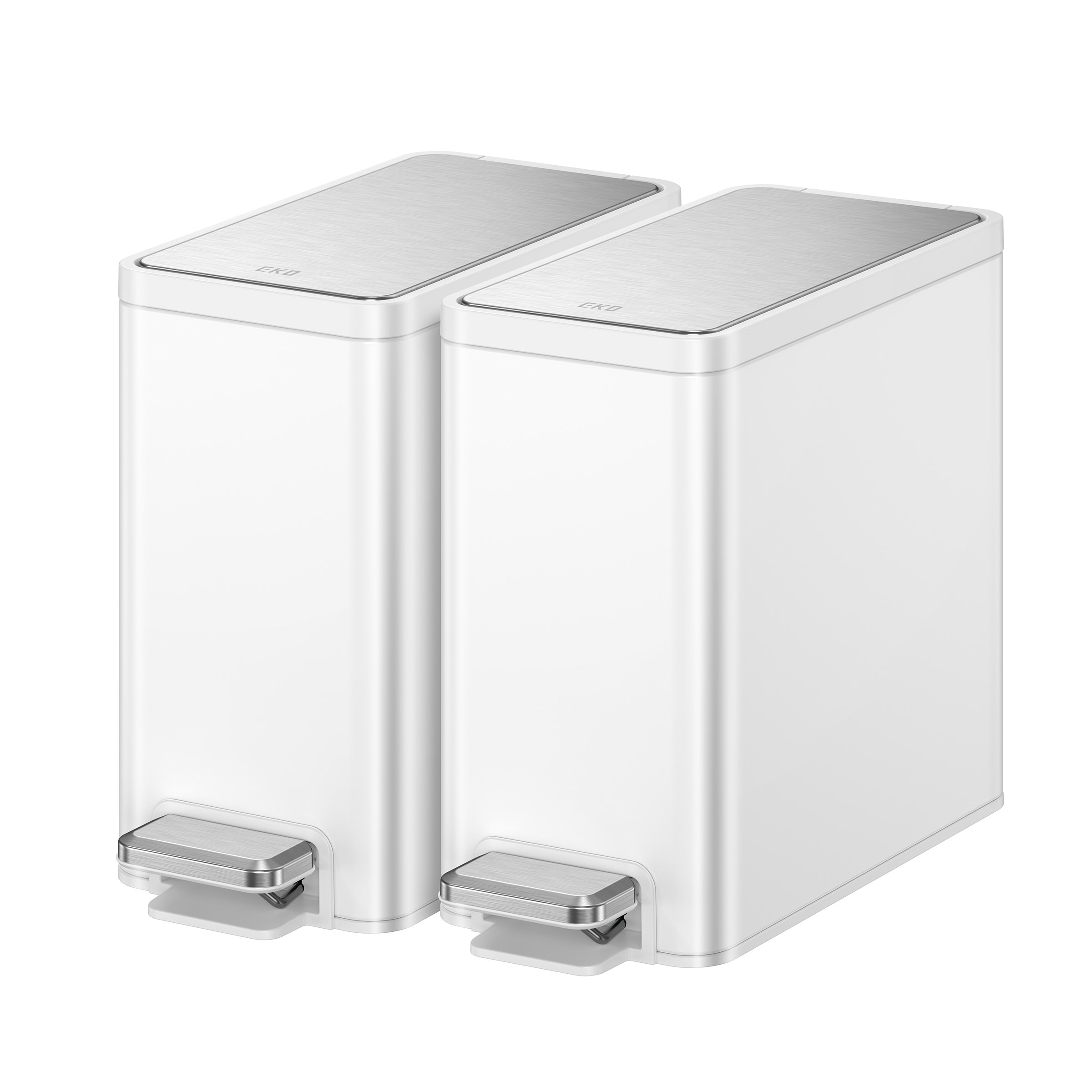 EKO 6.7L Step Trash Can, 2-pack