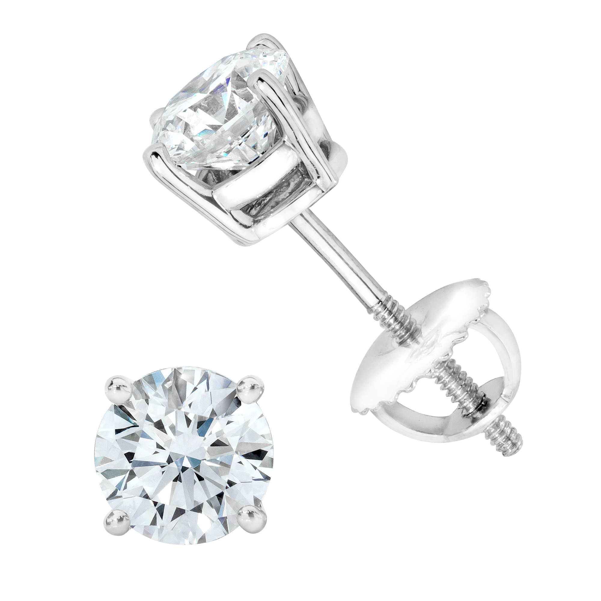 Round Brilliant Diamond Stud Earrings (1.40 ctw)