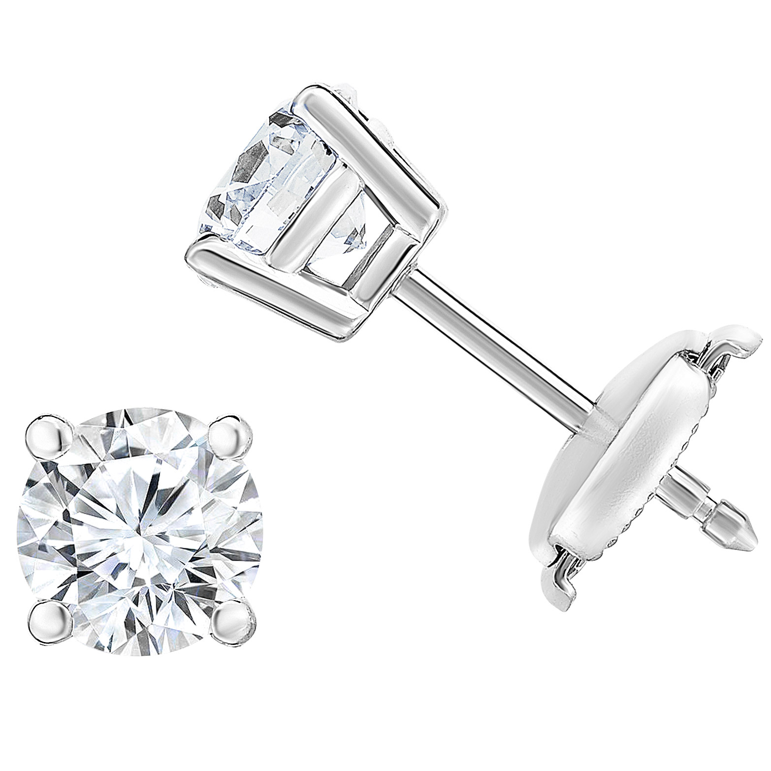 Round Brilliant Diamond Stud Earrings (2.00 ctw)