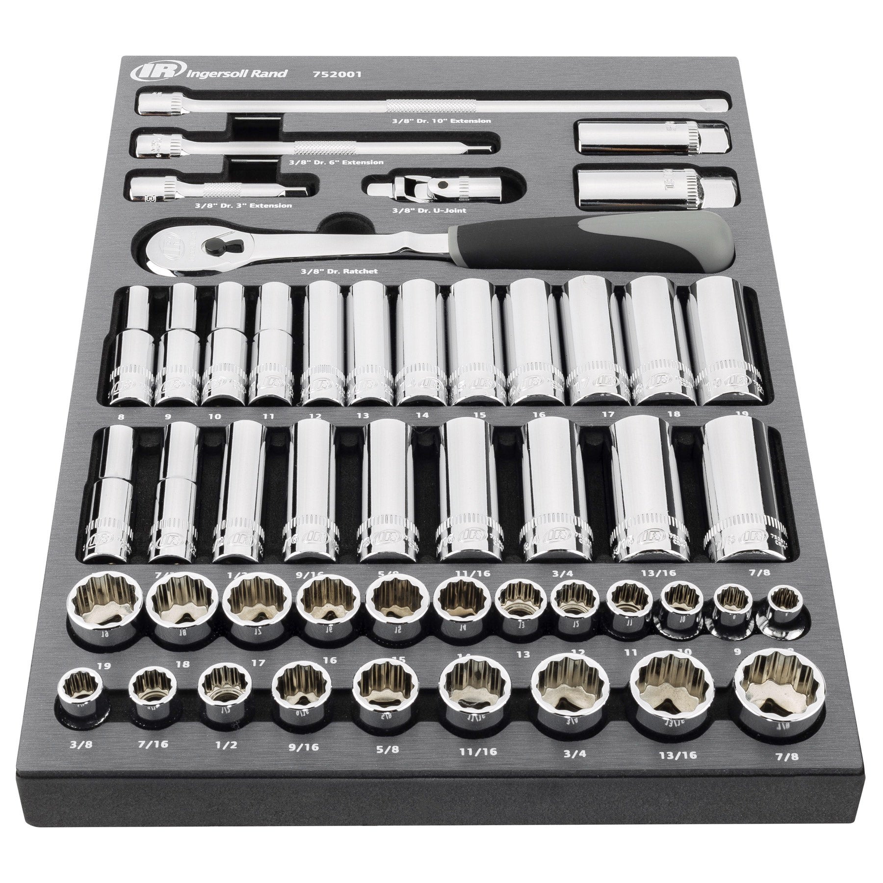 Ingersoll Rand 49 Piece 3/8 Inch Drive SAE/Metric Master Socket