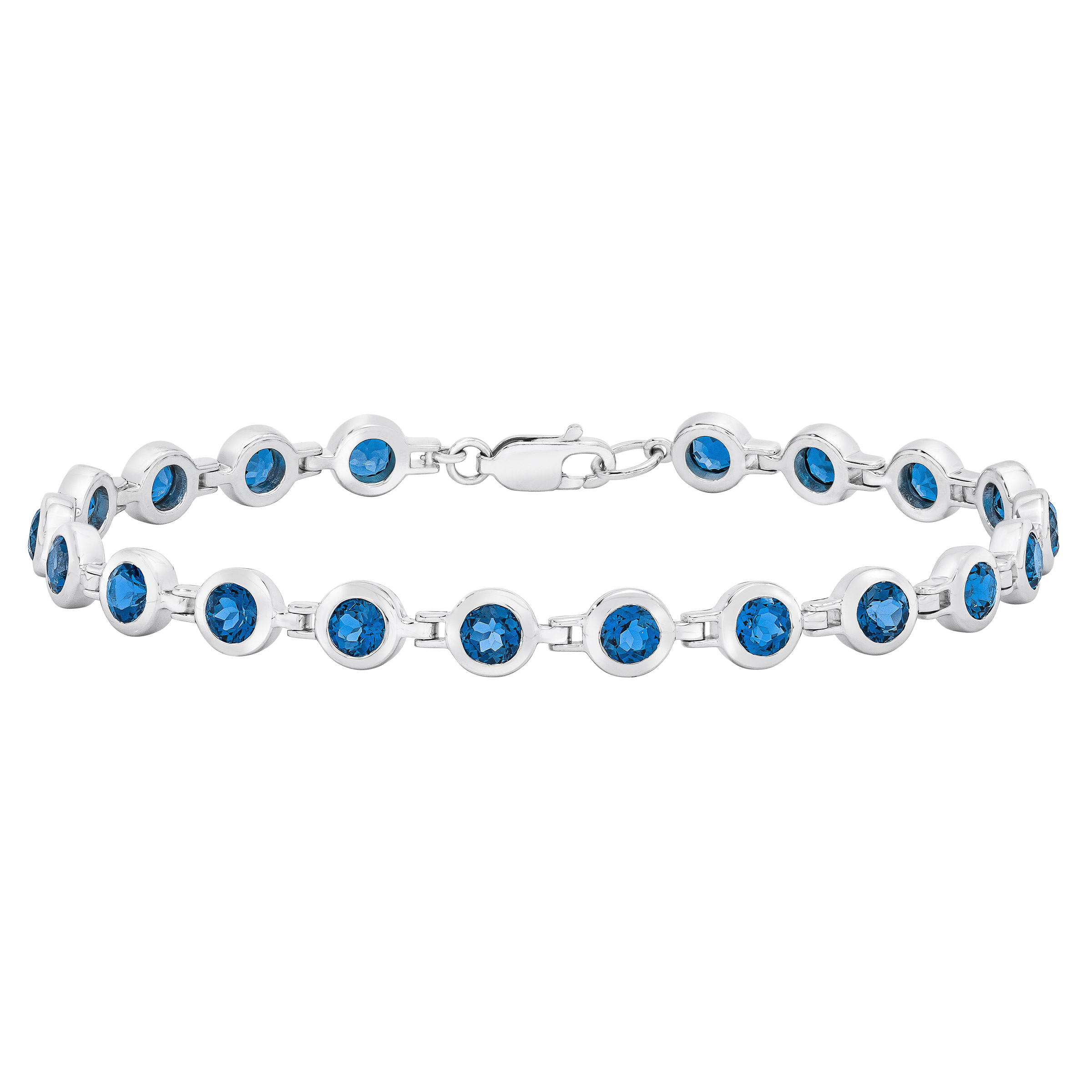 London Blue Topaz 14kt White Gold Bracelet