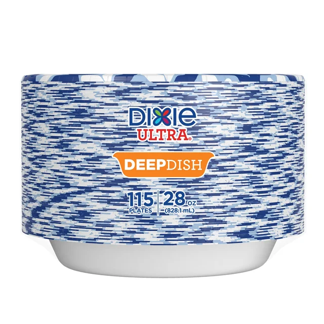 DIXIE DEEP DISH PAPER PLATE 9 3/5" / 115 CT