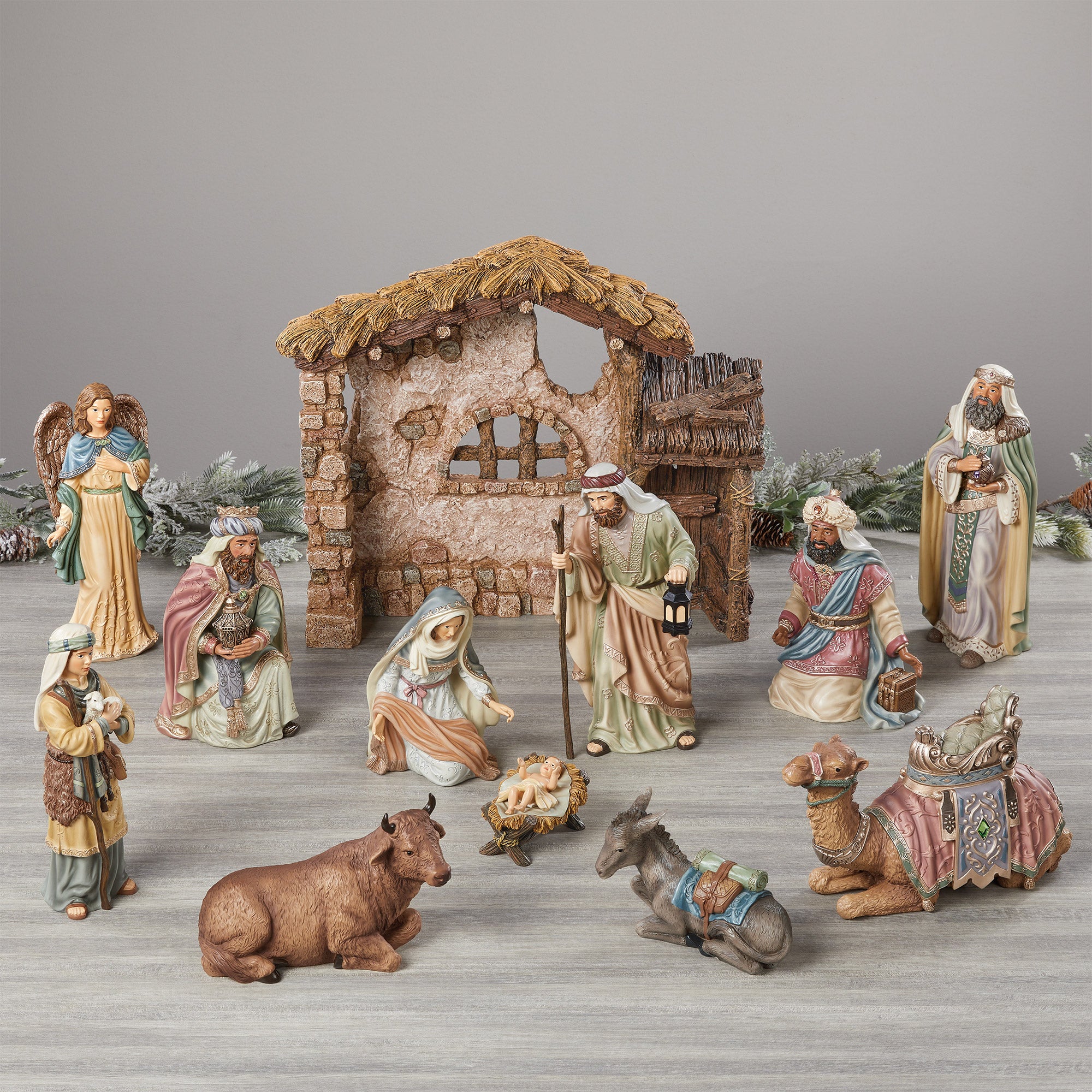 Kirkland 13ピースセット ハンドペイントナティビティ Kirkland コ*コ様 Signature Set Nativity Hand-Painted 13-piece - クリスマス
