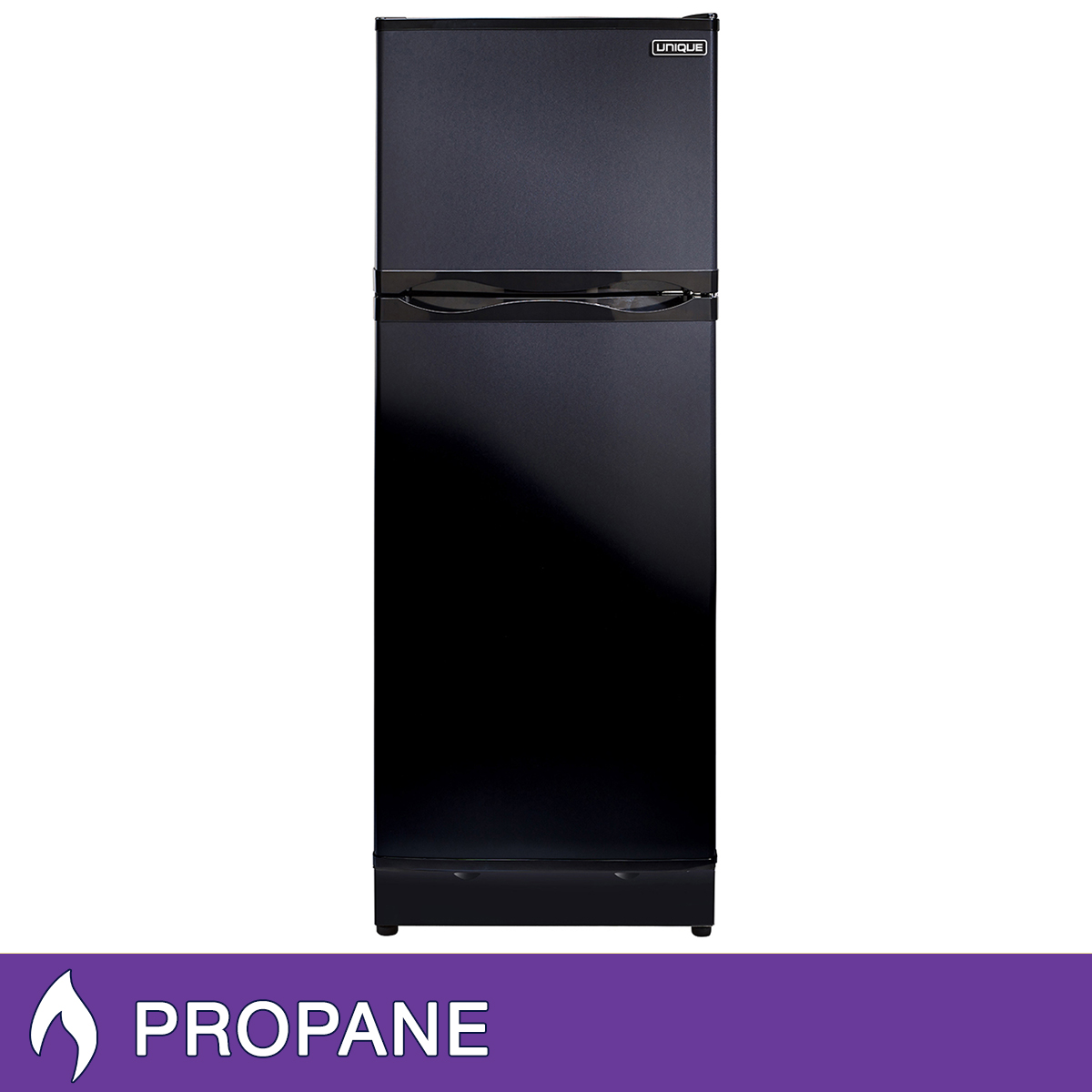 Unique Off-Grid 24 in. 8.0 cu. ft. Black Propane Top Freezer Refrigerator