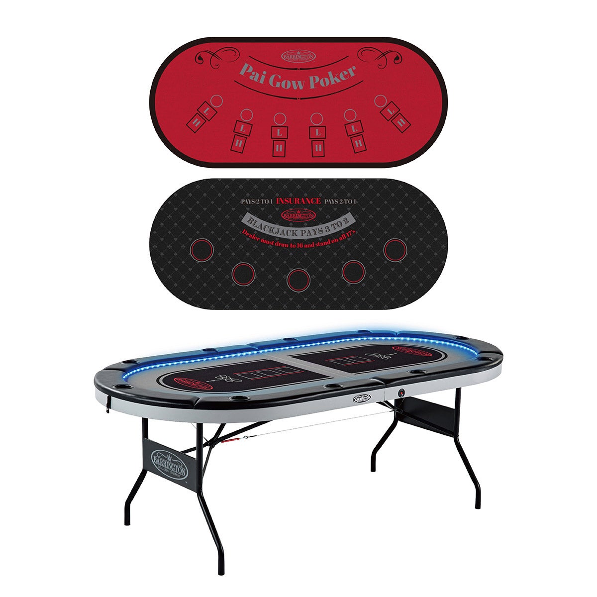 【引き取り限定】バリントン ポーカーテーブル Barrington 10-player Poker Table with LED Lights | Costco