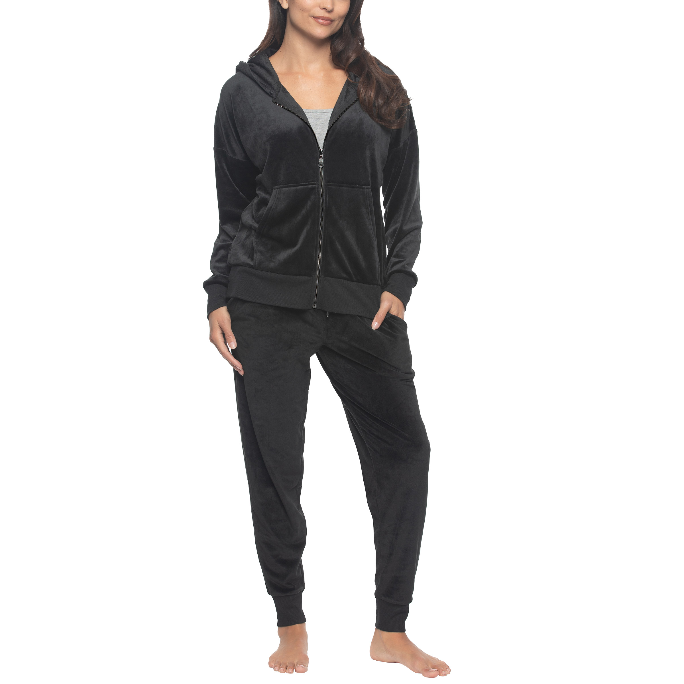 Black Bow Women's Velour Lounge Set, 2-piece