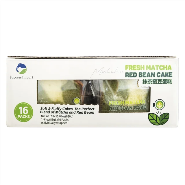 SUCCESS IMPORT MATCHA RED BEAN CAKE 16 PACK 1.94 OUNCES EA