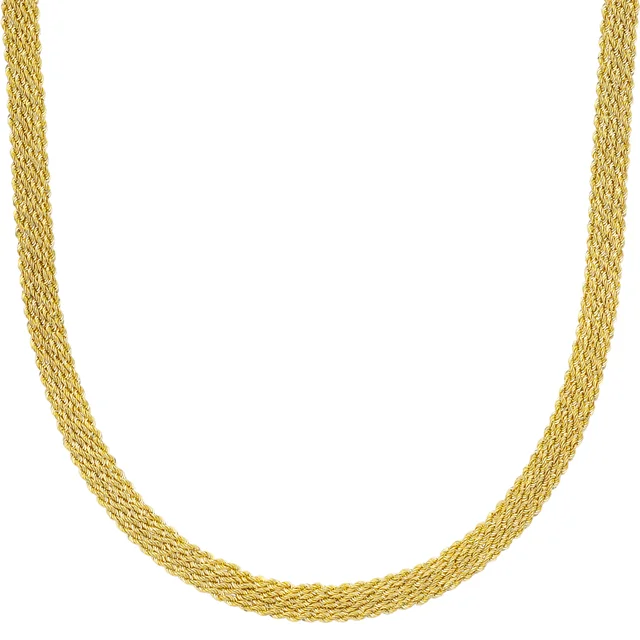 14KT YELLOW GOLD 18" 4 ROW ROPE NECKLACE MADE IN ITALY