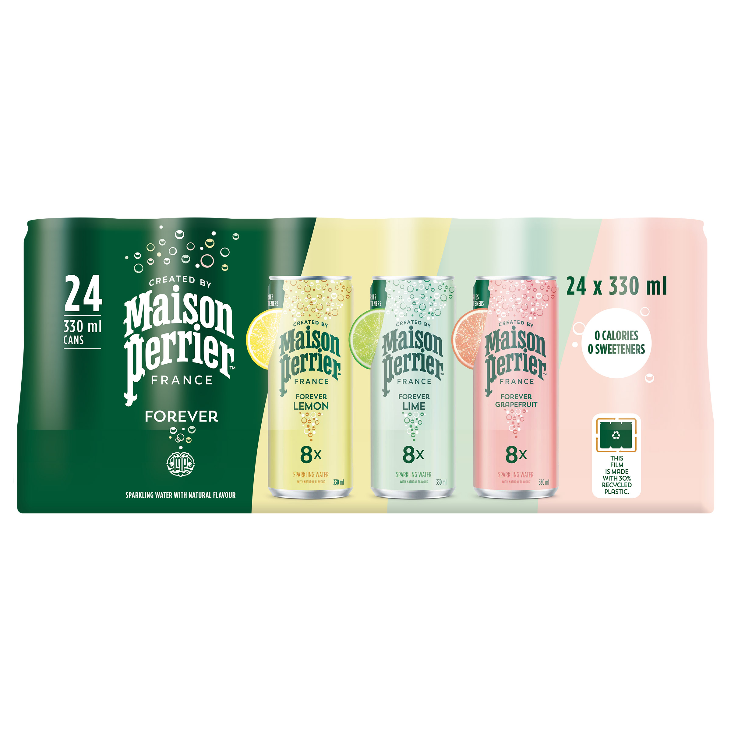 Maison Perrier Forever Sparkling Water, 24 × 330 mL