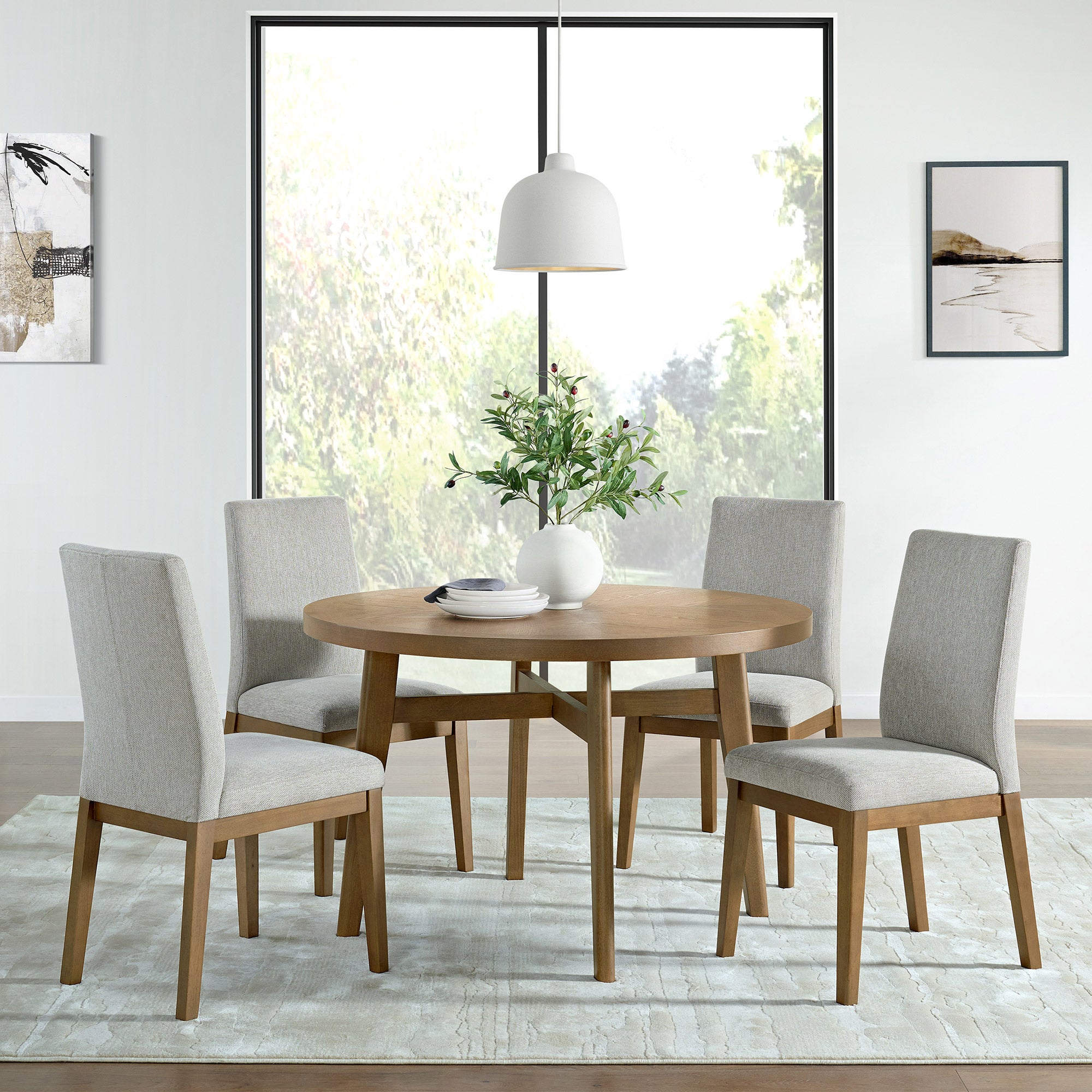 Brooklyn 48" Round Dining Table and 4 Chairs