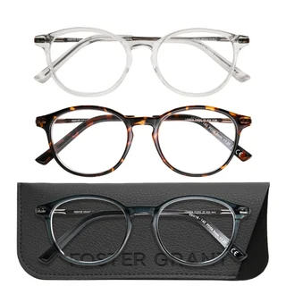 Design Optics by Foster Grant, +1.25, #809 Classic Plastic Round Reading Glasses, 3-pack