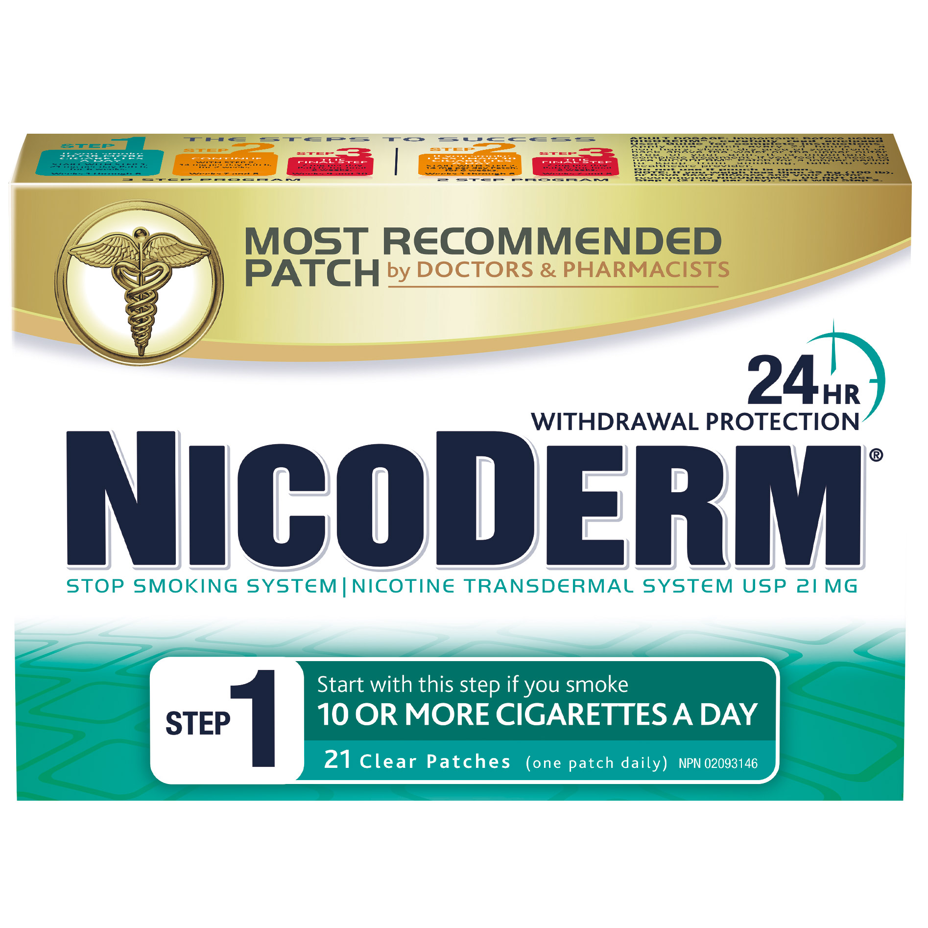 NicoDerm Step 1 21mg, 21 Clear Patches
