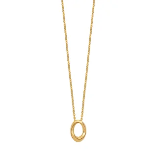 14kt Yellow Gold Swirl Oval Pendant