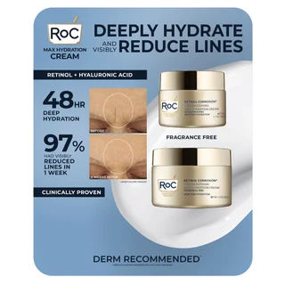 RoC Retinol Correxion Max Hydration Cream, 1.7 oz & 3.4 oz