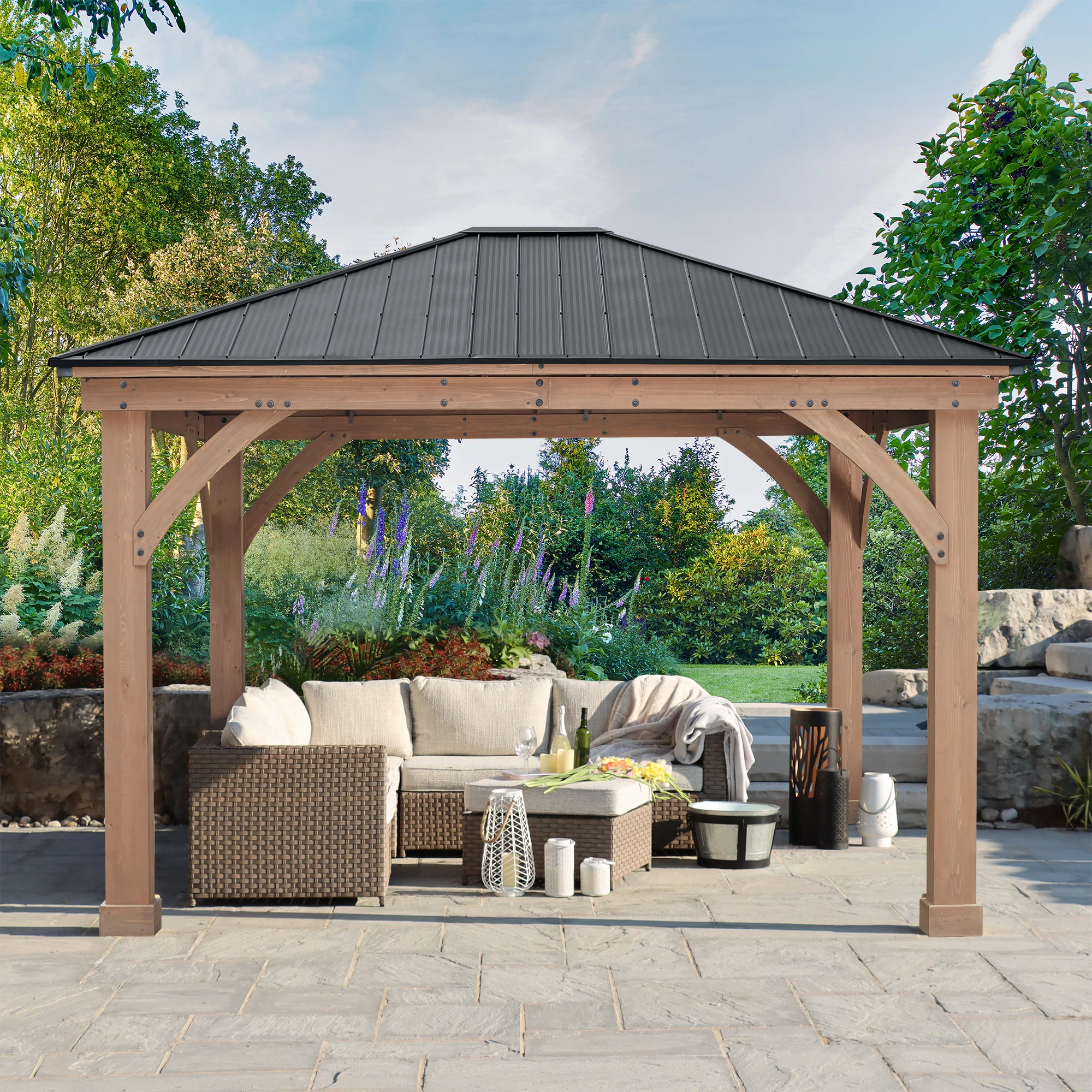 Yardistry 12' x 14' Gazebo with Aluminum Roof | Costco