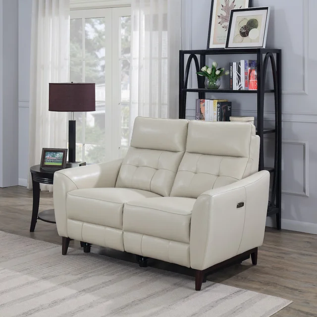 Timmons Leather Power Reclining Loveseat with Power Headrest
