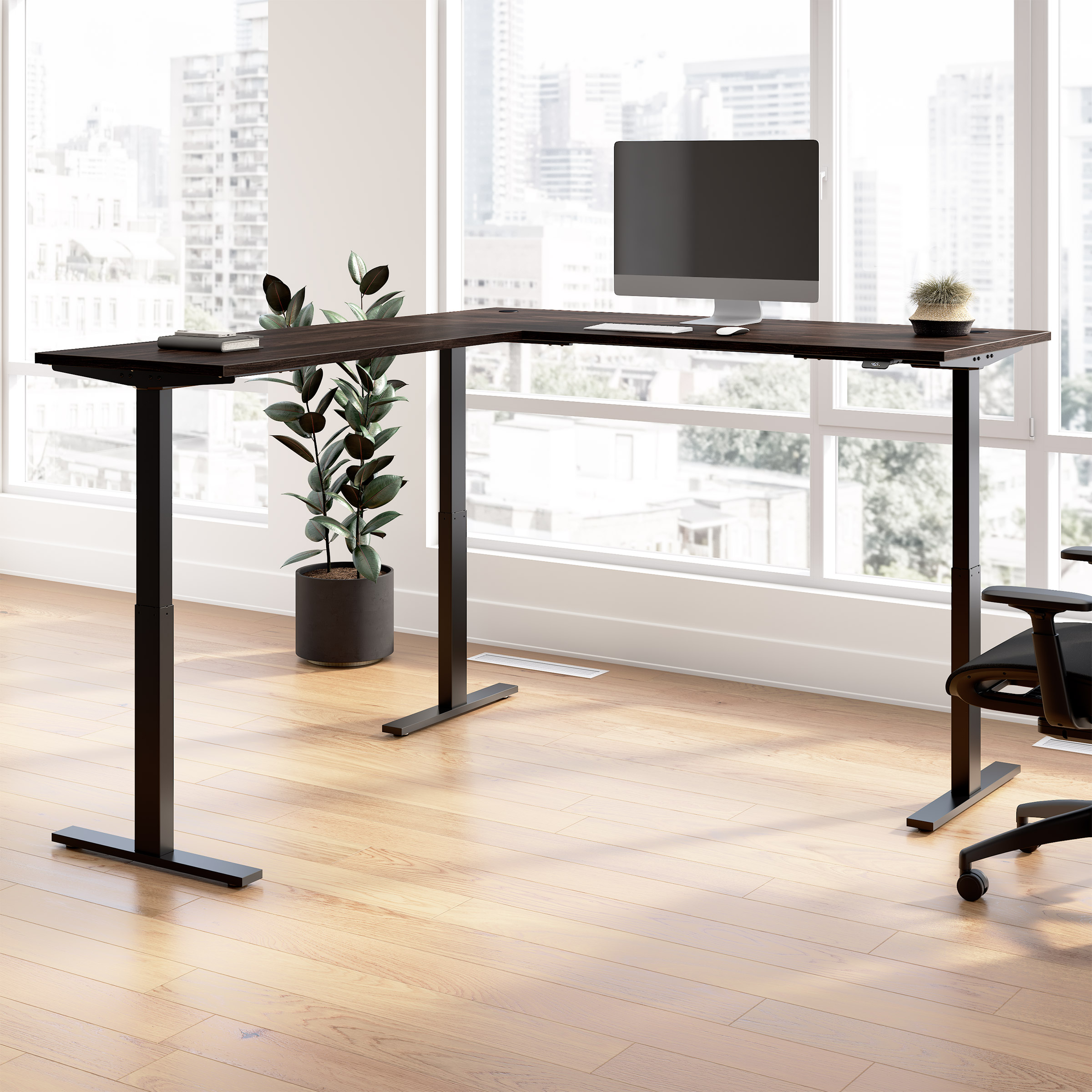 Office Pro Amplify Height Adjustable L-Desk