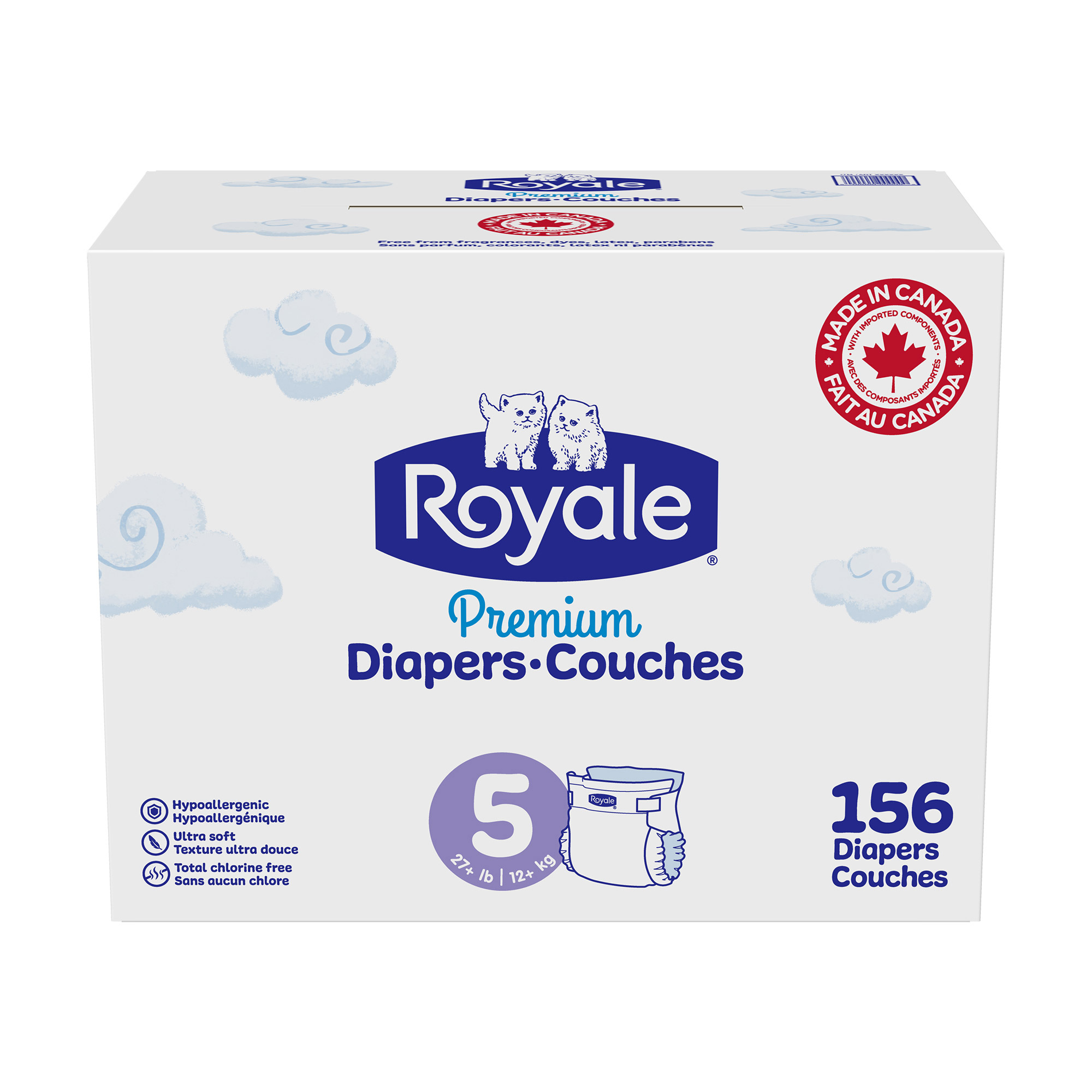Royale Premium Baby Diapers, Sizes 3 - 6