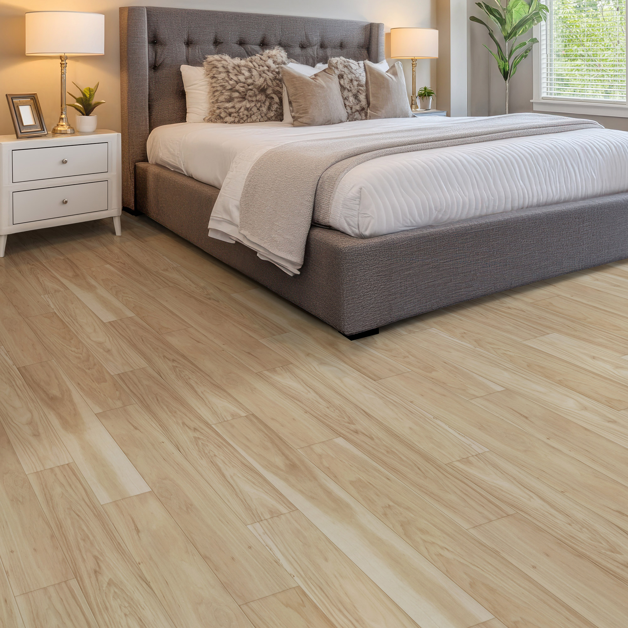 Mohawk Home 12MM Thick 6.14in X 47.2in AC4 Waterproof Surface Laminate Wood Plank Flooring (18.14 sq ft/ctn)