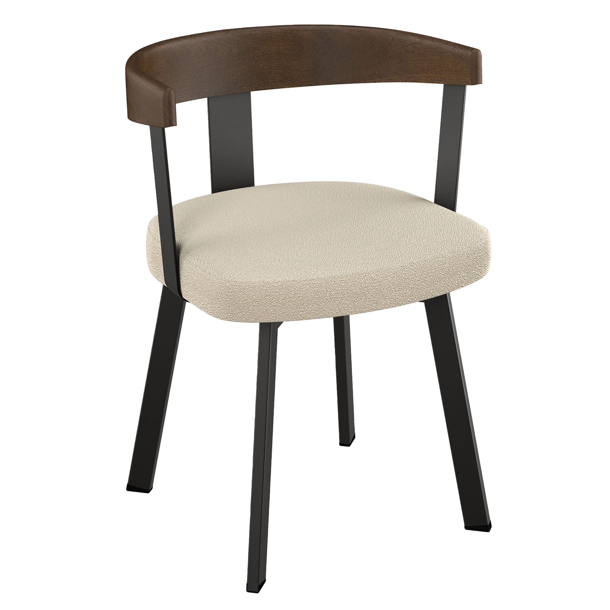 Amisco Lars Dining Chair in Bouclé Polyester, Cream